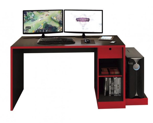 Mesa Gamer   Siena DRX3000 Preta/Vermelha