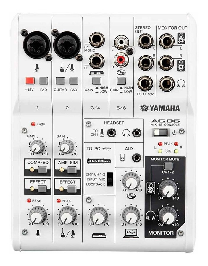 Áudio  Yamaha Mixer AG06